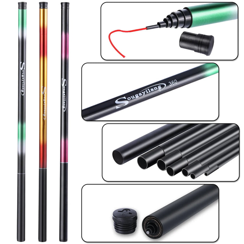 Vara de pesca Sougayilang Carp 2.7 / 3.6 / 4.5 / 5.4M Portátil Ultra Leve Vara de Pesca Telescópica Max Drag 5Kg Ferramentas de Pesca